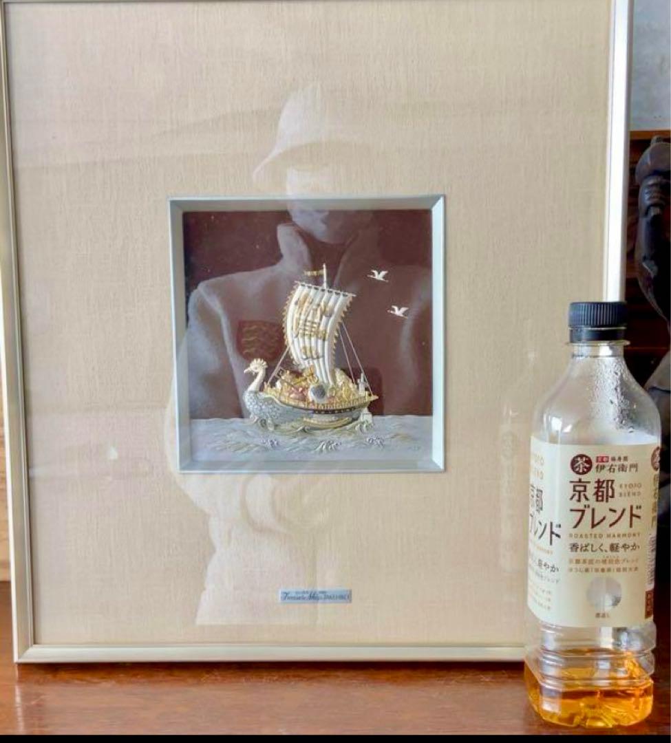 銘品 伝統工芸 純銀 レリーフ額 武比古 シルバー 999 宝船 初夢