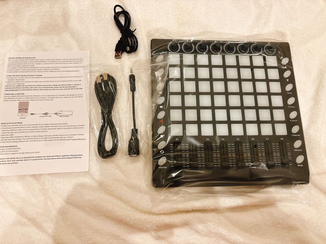 WORLDE PAD48 ポータブル USB MIDI ドラムパッドコントローラ