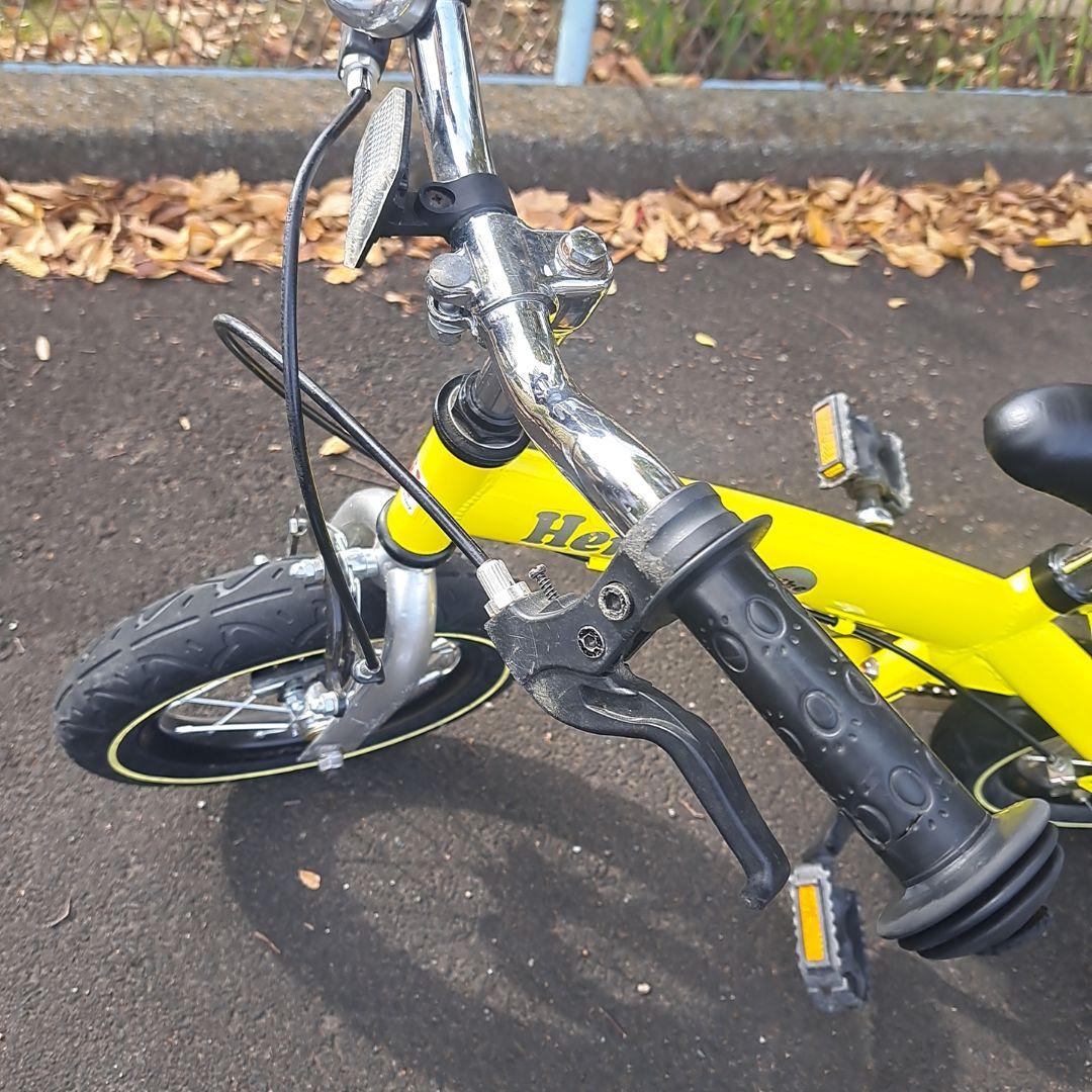 【美品】へんしんバイク　イエロー12インチ　スタンド付き