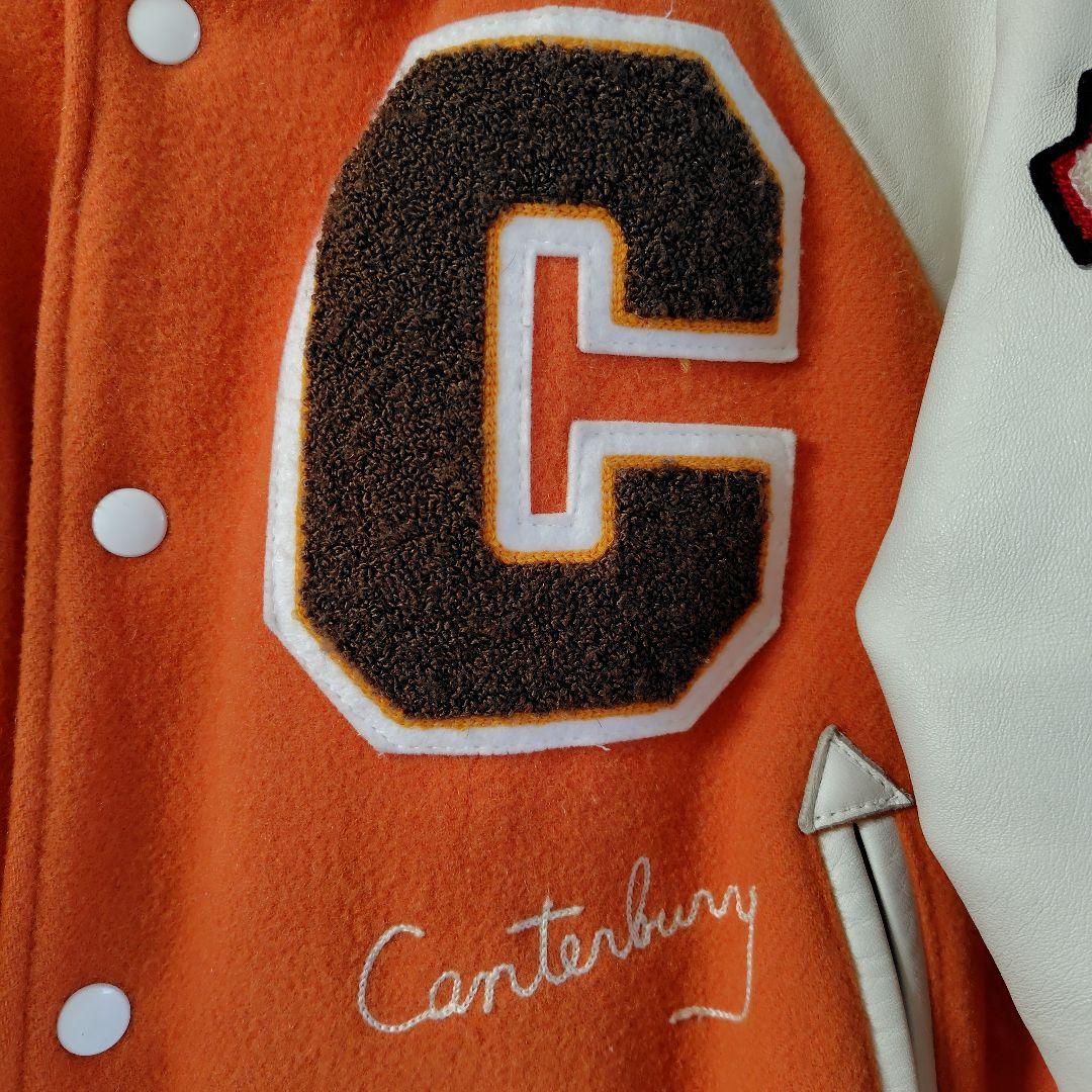 カンタベリー　 袖牛革 ワッペン スタジャン 　サイズ Ｍ