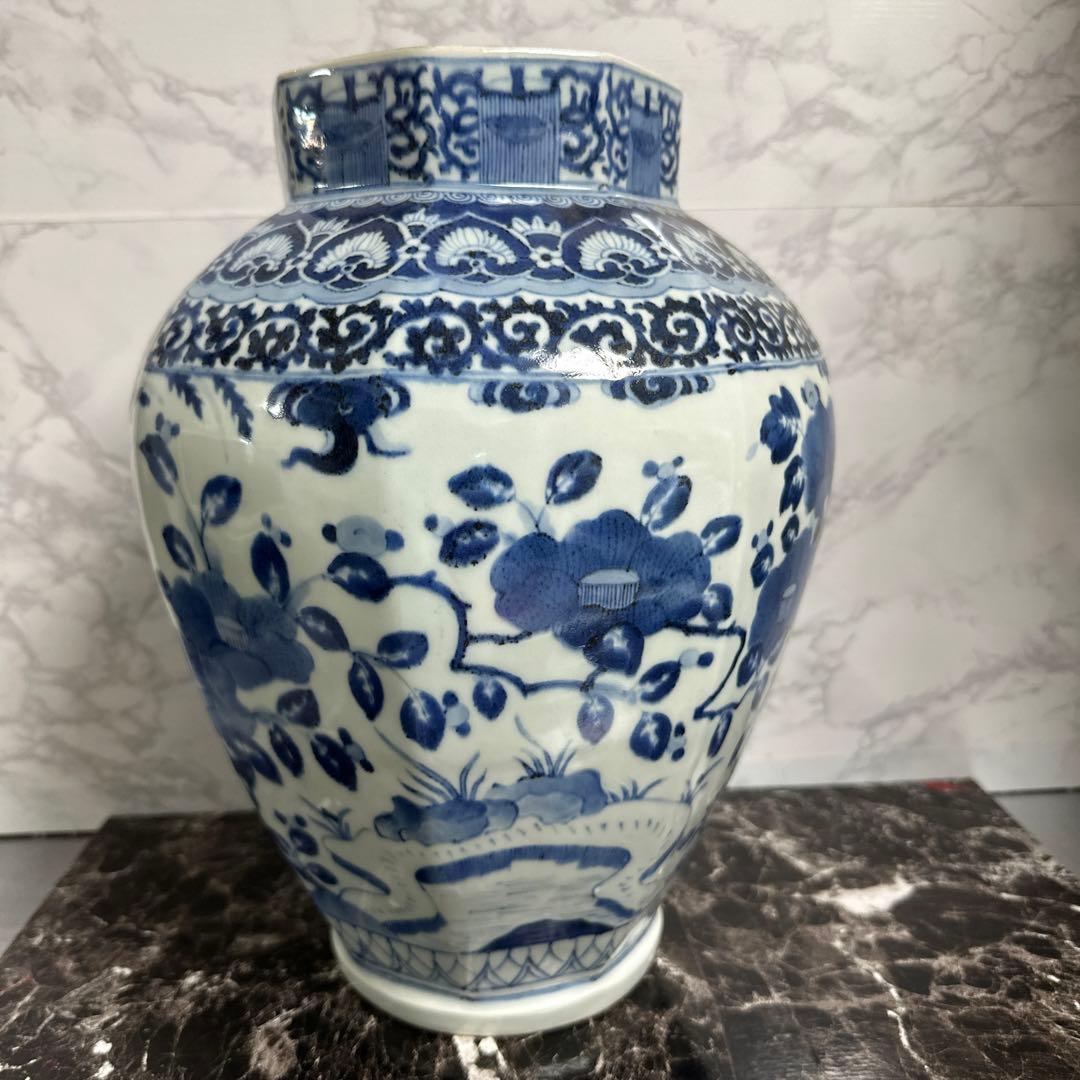 沈香壺、染め付け、鳳凰、面取り、元禄。