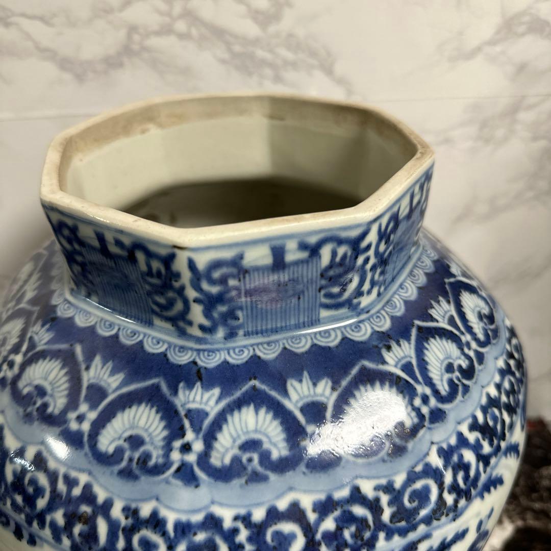 沈香壺、染め付け、鳳凰、面取り、元禄。