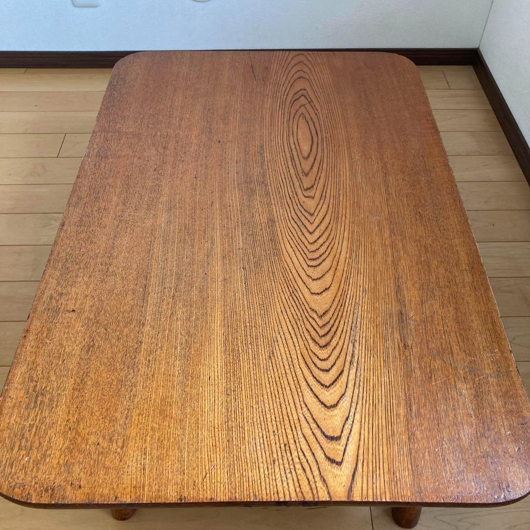 【アンティーク】一枚板 木製座卓 長方形 ブラウン シンプルデザイン