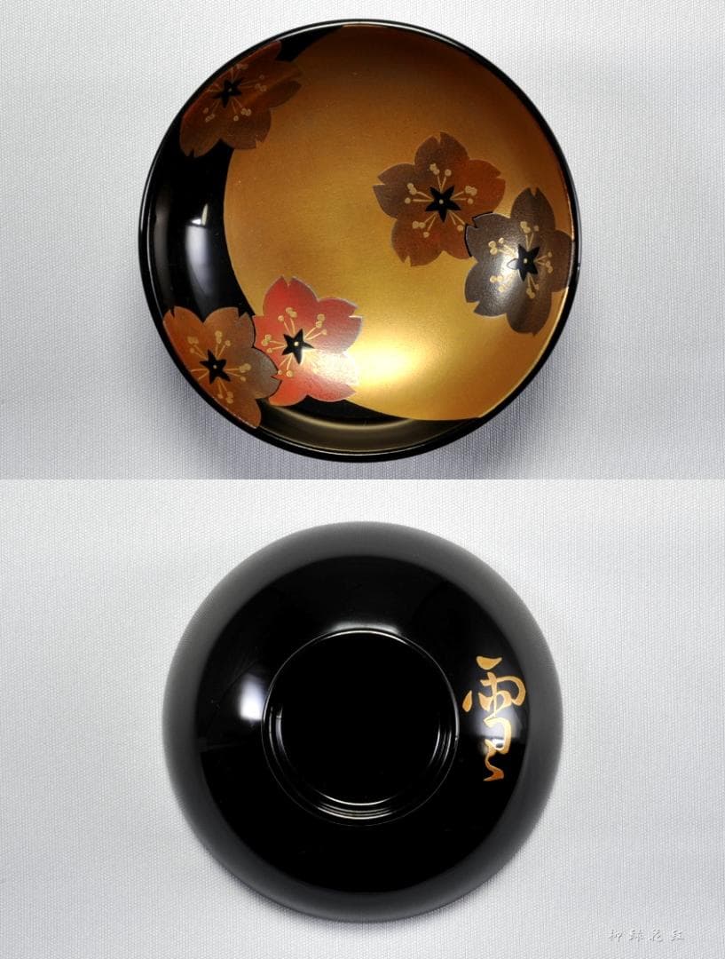 輪島塗 雪月花蒔絵 小吸物椀 五 懐石道具