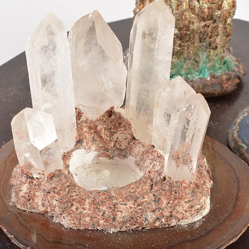 仏教美術　銅塗金　銀滴装飾　水晶観音像　仏像　置物　唐木台付　D　R6075C