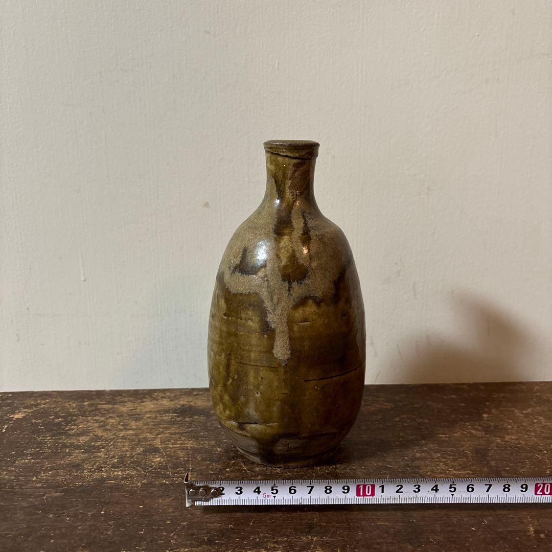 古い美濃　瀬戸徳利　江戸　明治　花入　酒器　アンティーク　古道具　花器　李朝