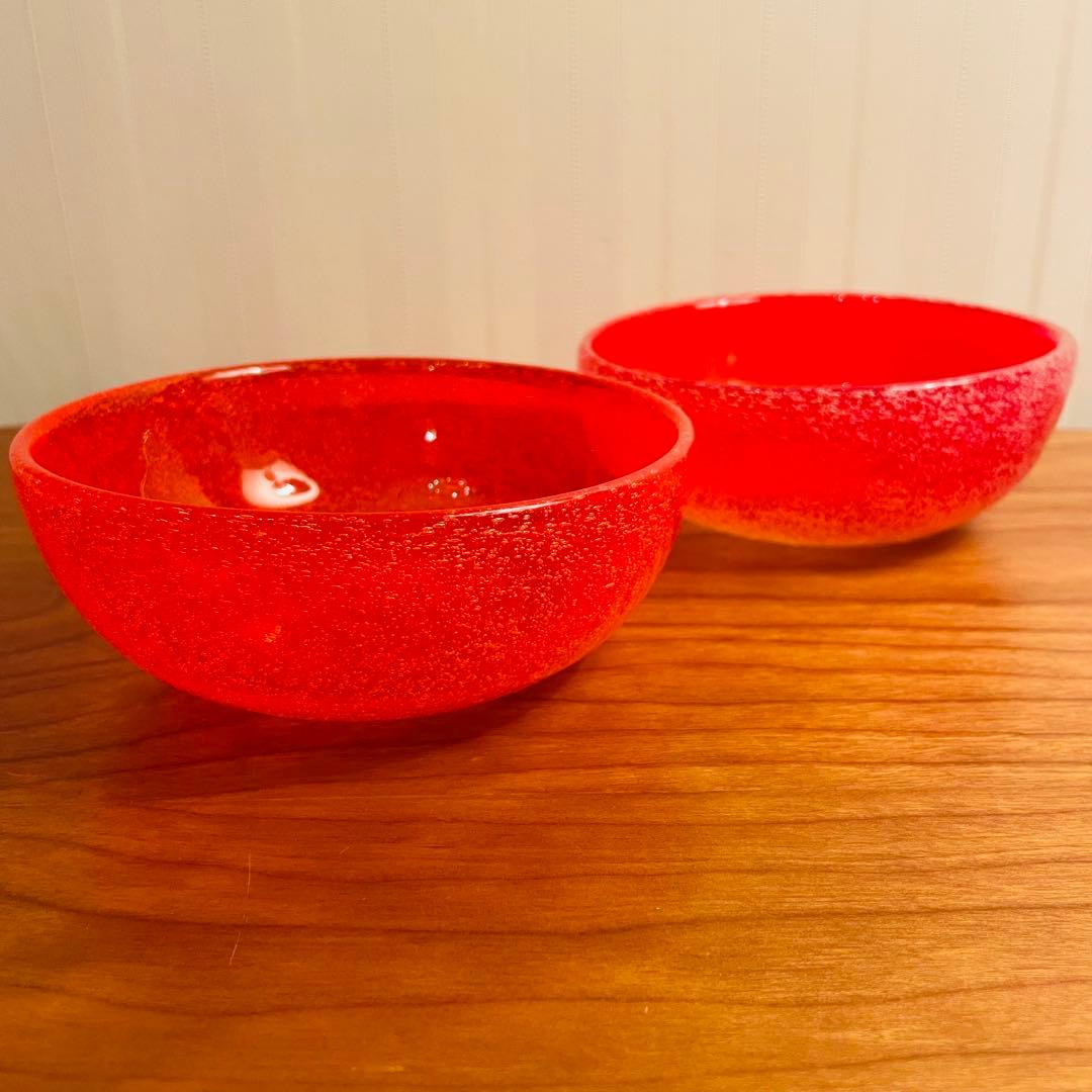 ✨新品未使用✨硝子工芸品 琉球ビードロ硝子 ボウル皿 セット