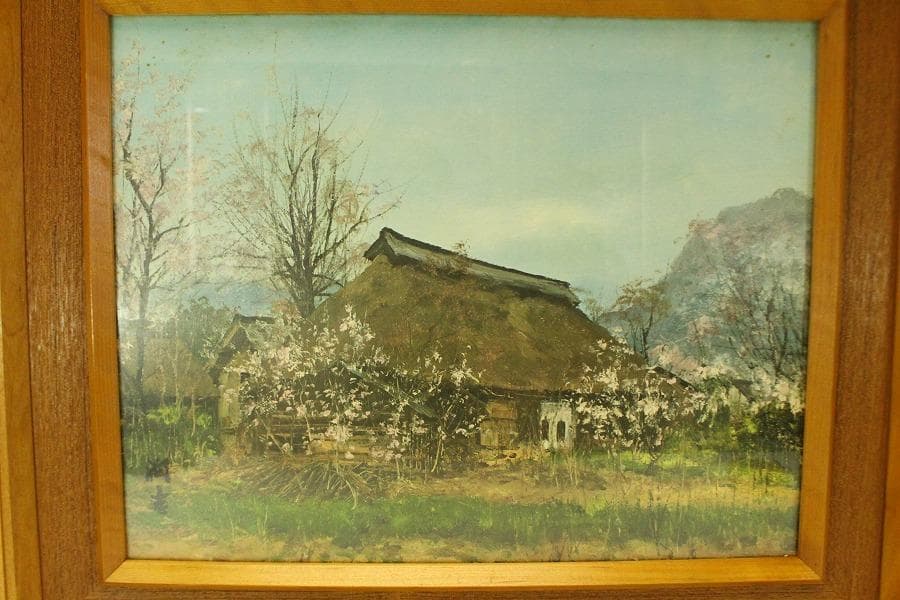 油絵調 レリーフ工藝画 田舎の風景 室内調度 壁飾り(ZE436)