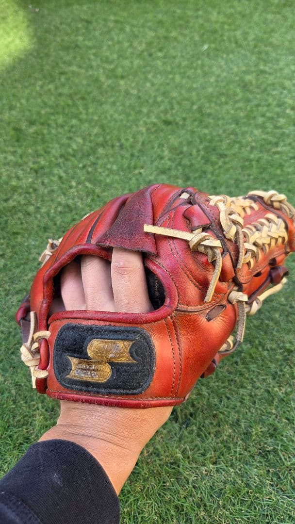 最終値下げSSK レッド 硬式グローブ 右投げ用