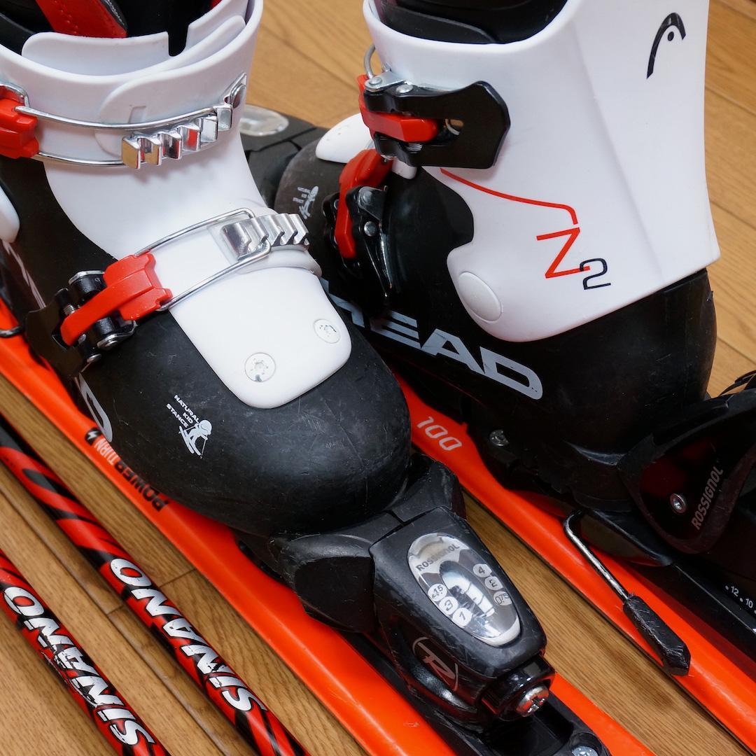 メンテ済 100cm 靴19.5cm ROSSIGNOL スキーセット