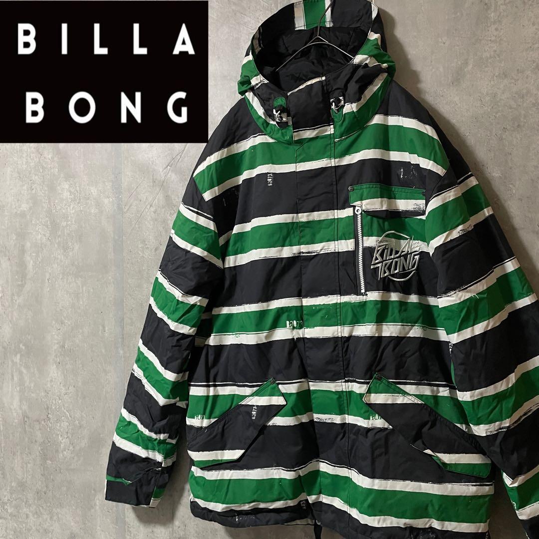 billabongビラボンスキーウェアスノーボードジャケットパーカー緑グリーン黒