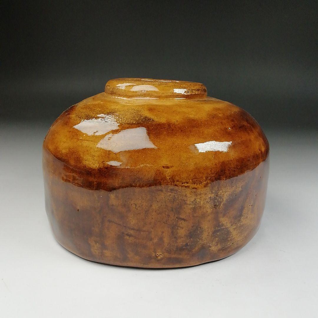 Ｔ６１１　茶碗　『大樋飴釉茶碗』『四耕窯　伊豆蔵寿郎 造』　共箱　抹茶碗　茶道具