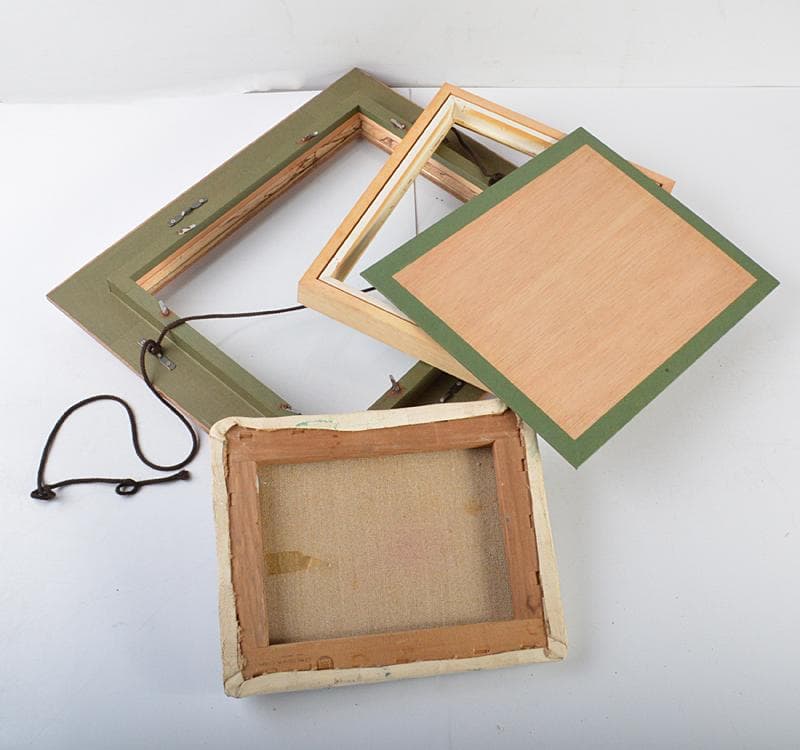 藤崎恒頼作　油彩F3号　『魚夫』　額装　箱付　V R4434C