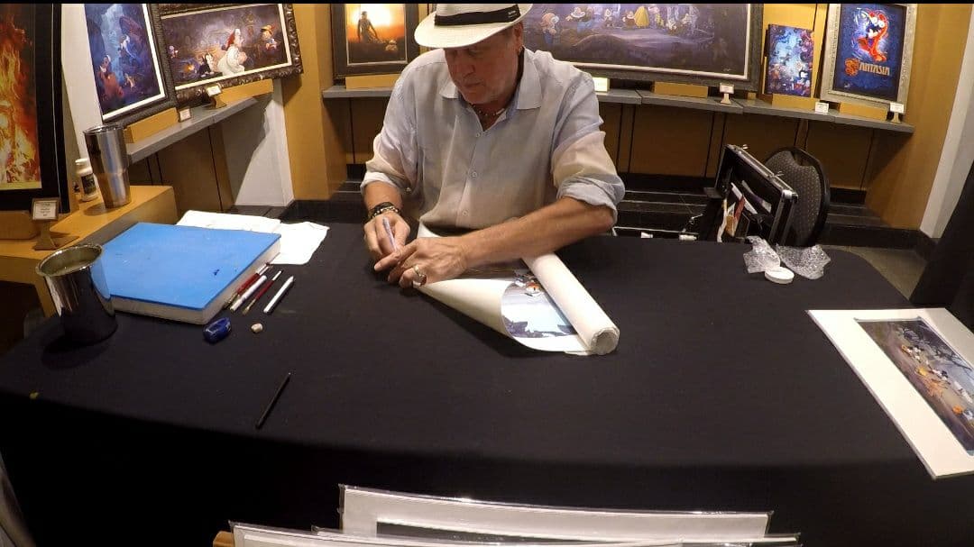 最終値下げディズニーハワイアンホリデー絵画ディズニー公認画家ウィリアムサイン入り