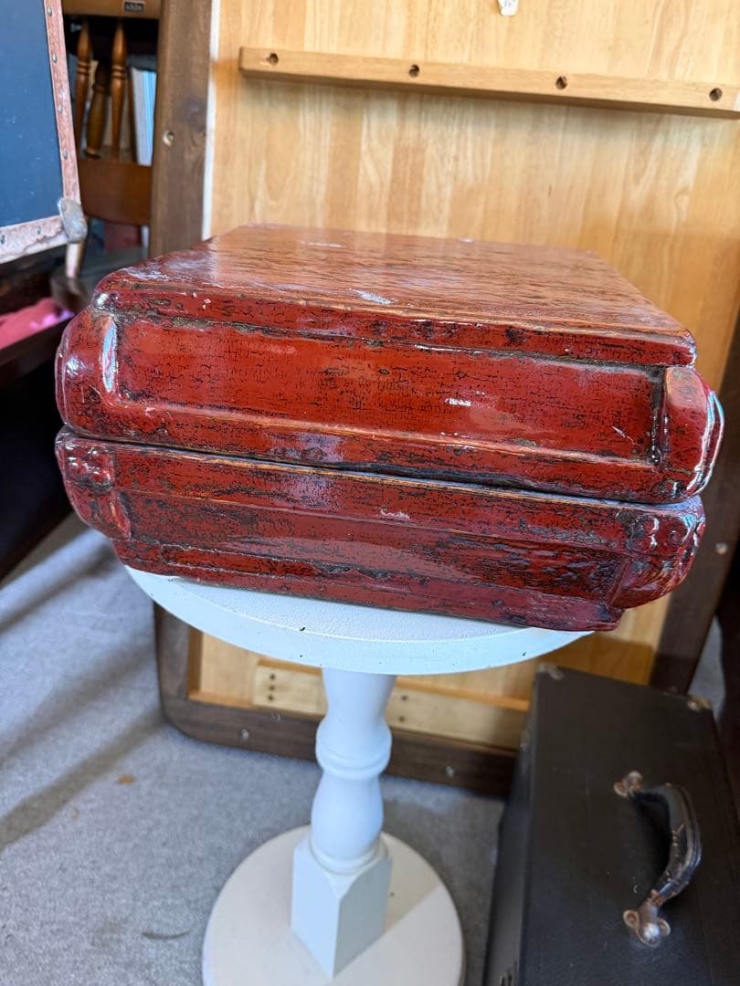 明治〜昭和初期 朱塗り木箱 大型 アンティーク古民具