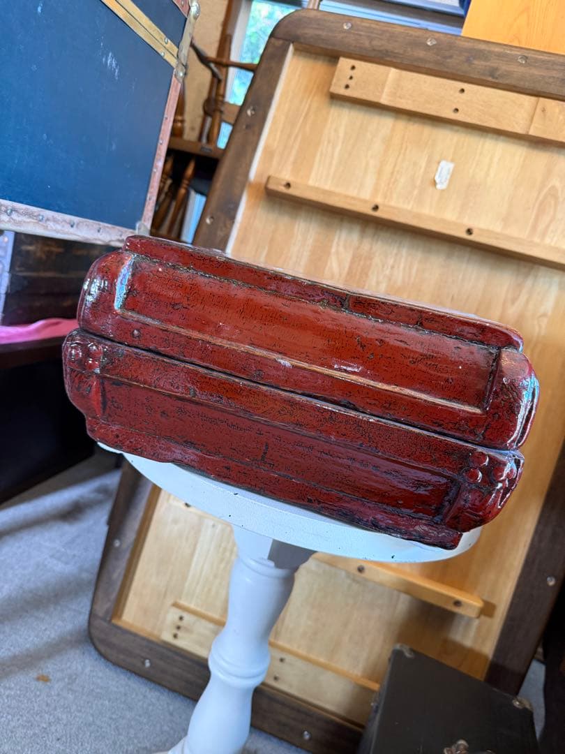明治〜昭和初期 朱塗り木箱 大型 アンティーク古民具