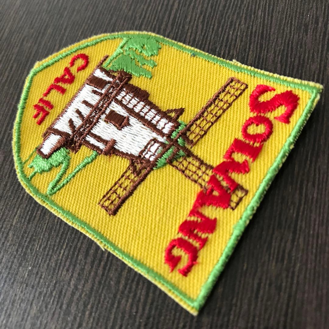 ヴィンテージ 刺繍 ワッペン 1970 1980 デンマーク村 ソルバング S