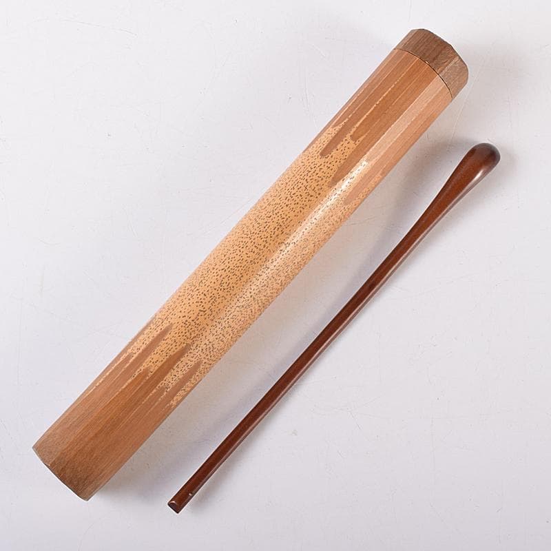 茶道具　煤竹　茶杓　裏千家十四代淡々斎書付　共筒共箱　U　R7949