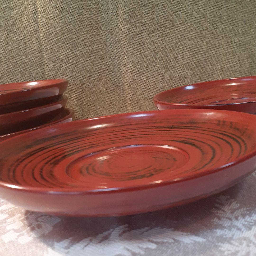 田中勝重　作　根来塗茶托５点