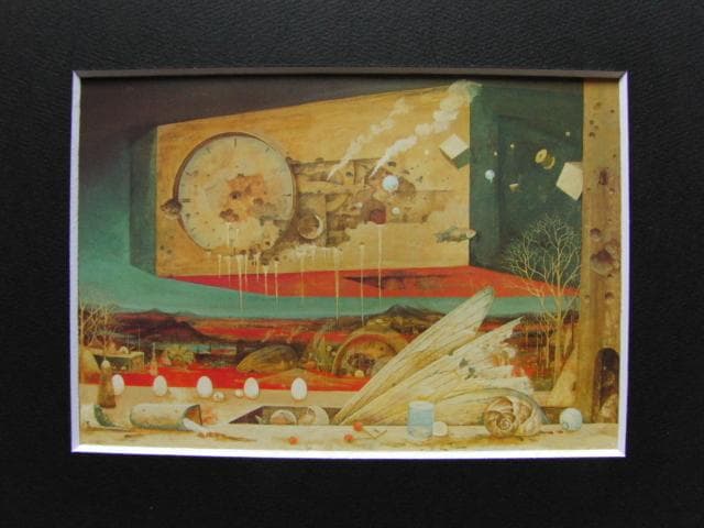 猪爪彦一、落下、希少な画集より、新品高級額・額装付、状態良好