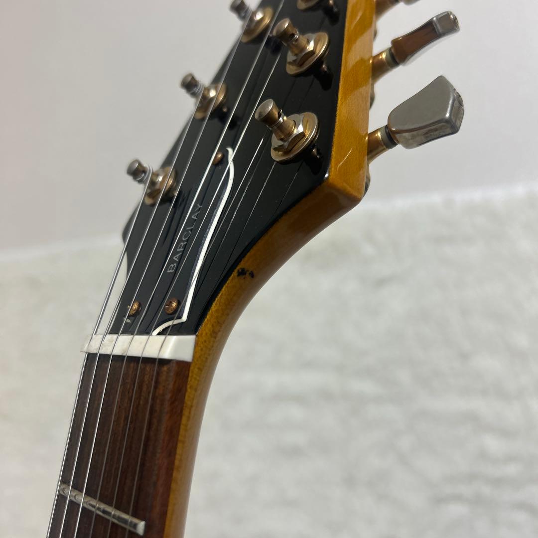 【メンテナンス済】バークレイ　フライングV エレキギター　イエロー