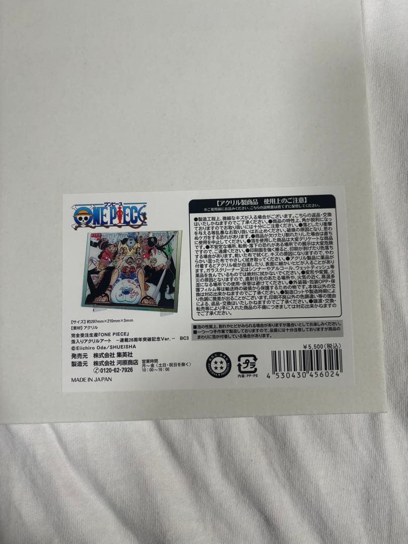 ワンピース 箔入りアクリルアート ルフィ ゾロ サンジ アクリル