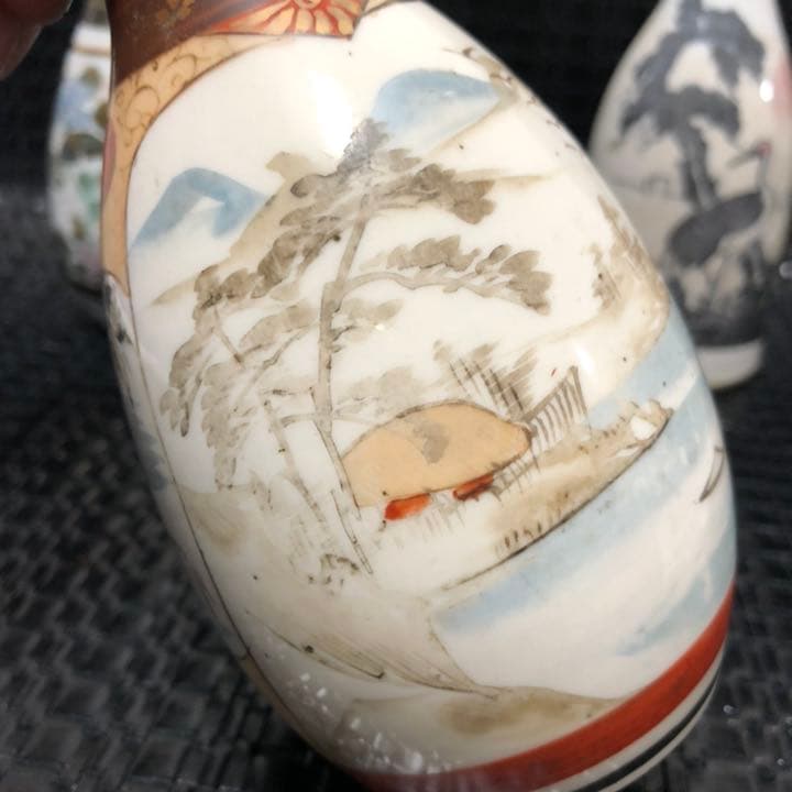 アンティークな古美術◼️美しい古九谷焼など、徳利3点、 花瓶