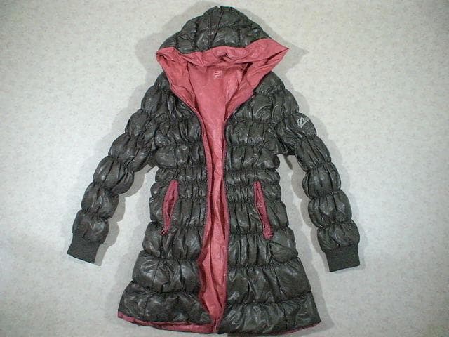 48690　フィラゴルフ　リバーシブルダウンコート　カーキ×ピンク　M