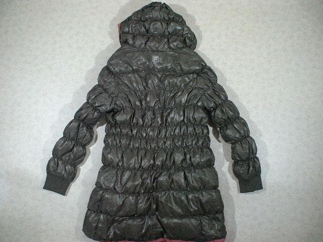 48690　フィラゴルフ　リバーシブルダウンコート　カーキ×ピンク　M