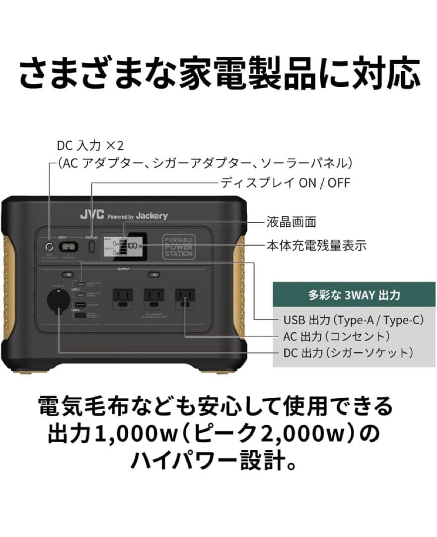 JVC Jackery Power Station ポータブル電源