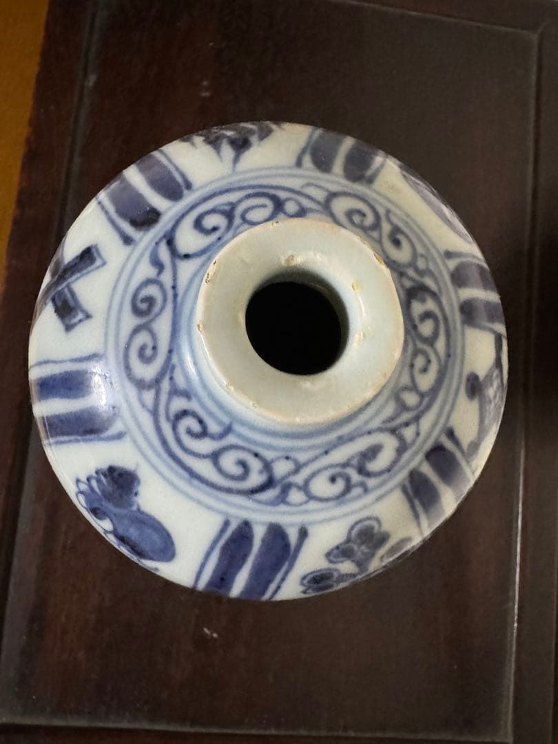 中国骨董　元　青花龍紋梅瓶　古染付　旧家コレクション　うぶ出し　唐物(N-17)