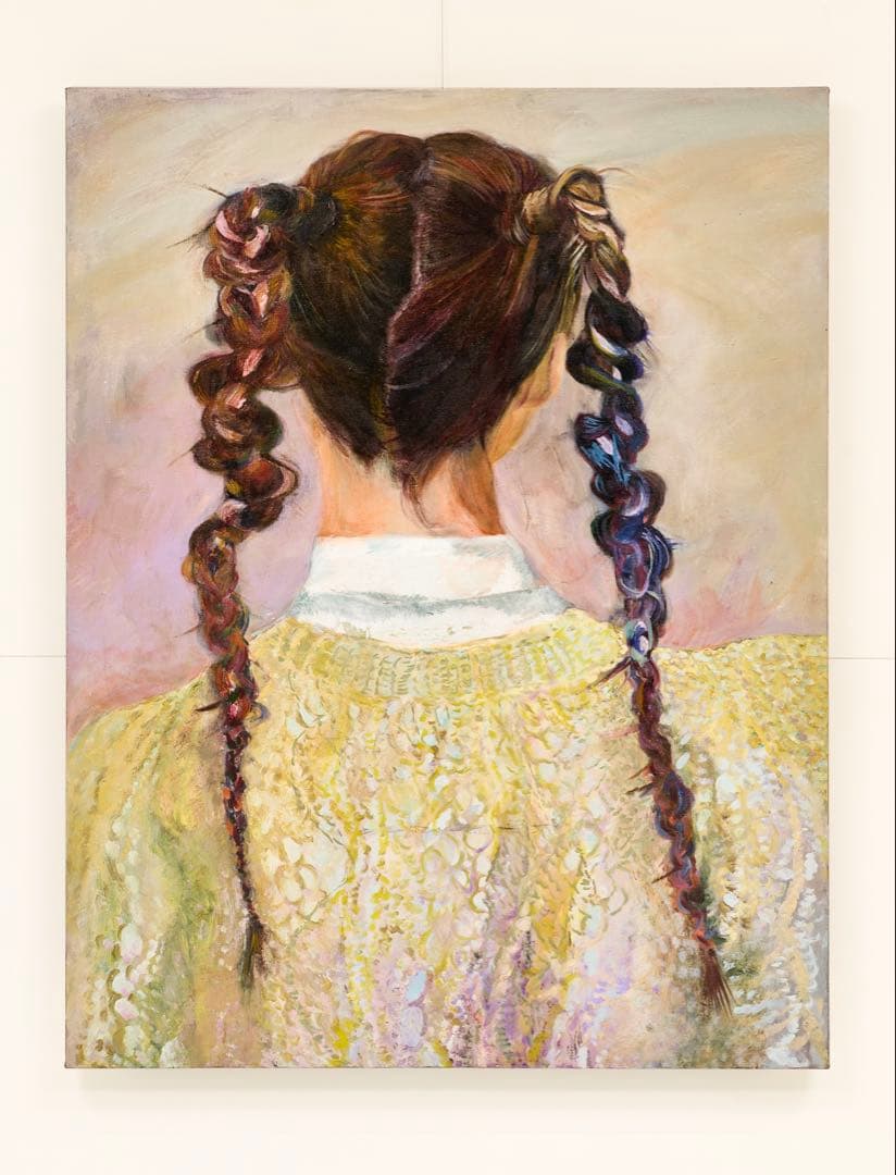 【F50号】【油彩】tightrope #02 少女 後ろ向き ピンク