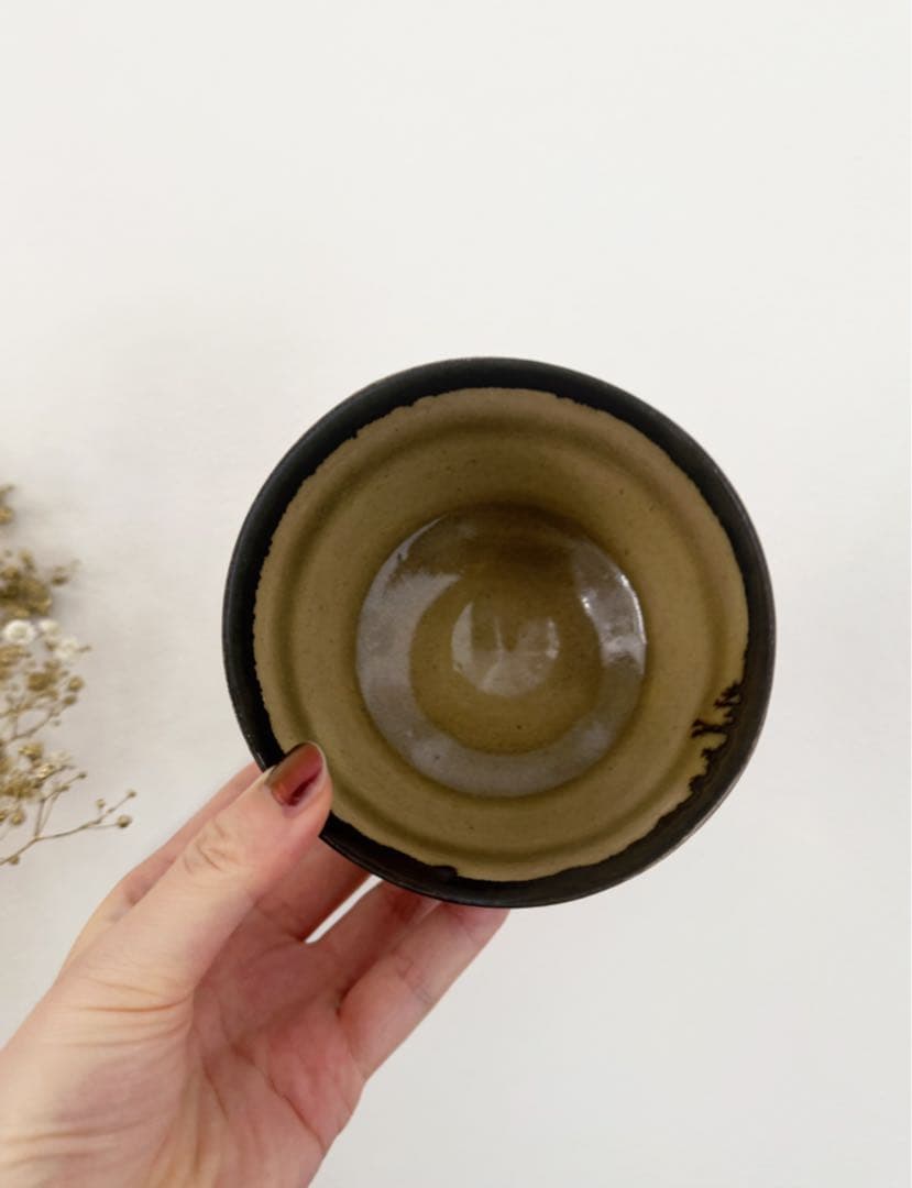 小関康子さん|高台茶碗 青緑色 陶器