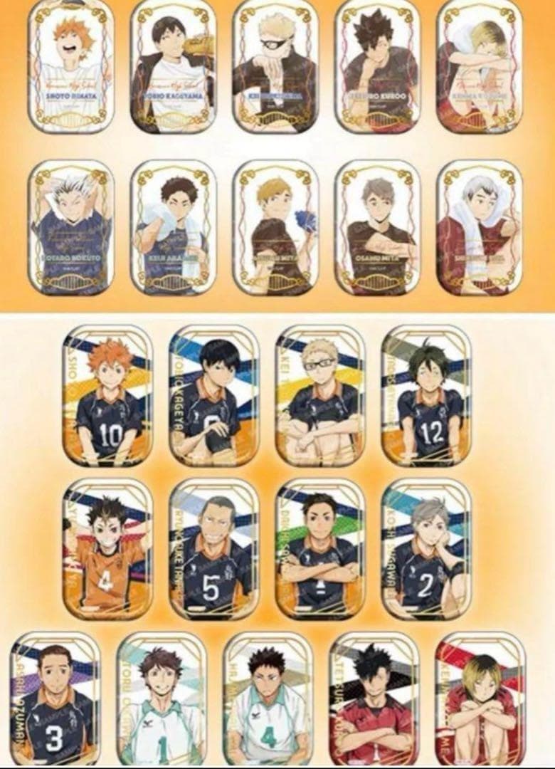 ハイキュー!!スクエア　缶バッジ　クールダウン　おすわり　2種セットコンプリート