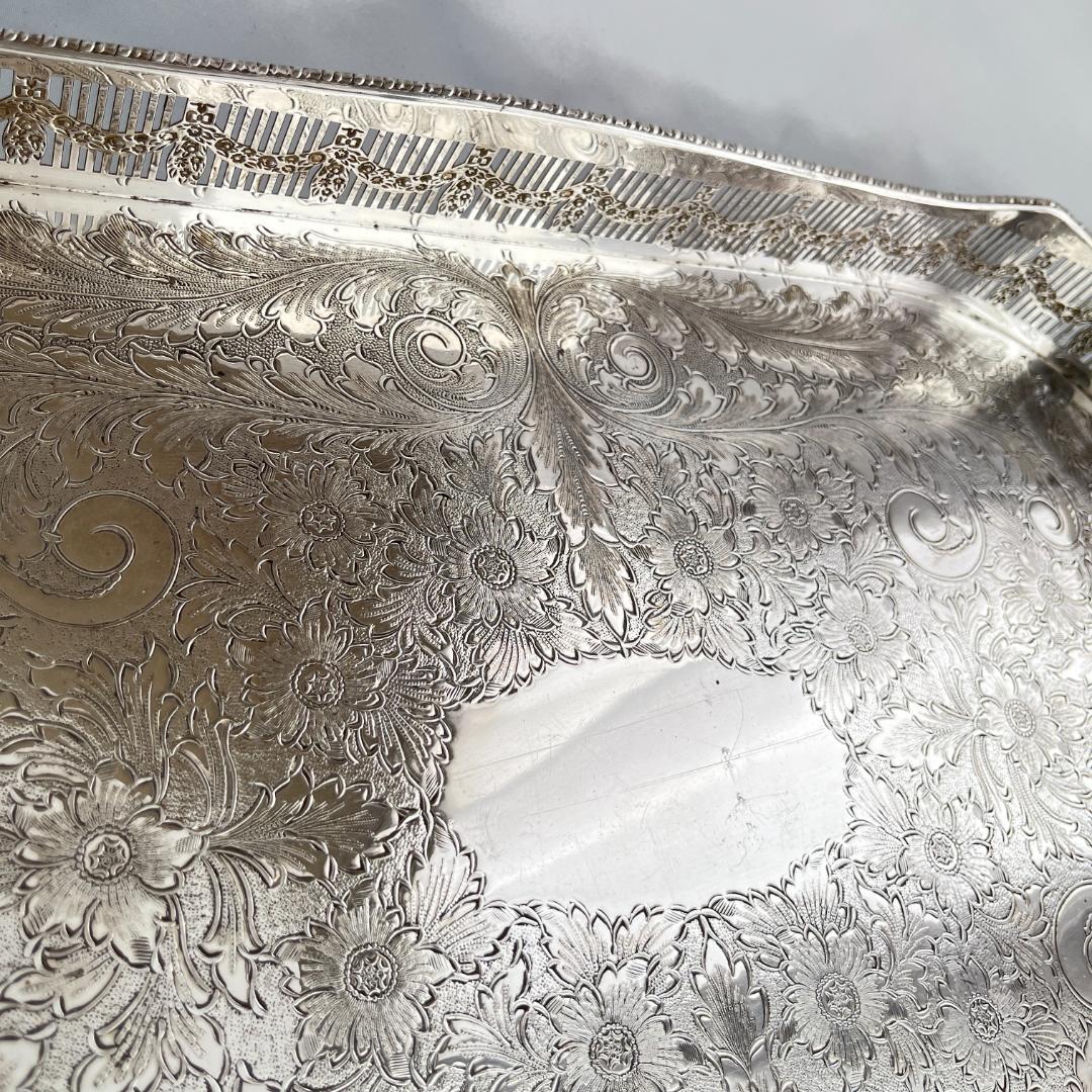 【Viners】 ギャラリートレー 46cm 【シルバープレート】大型