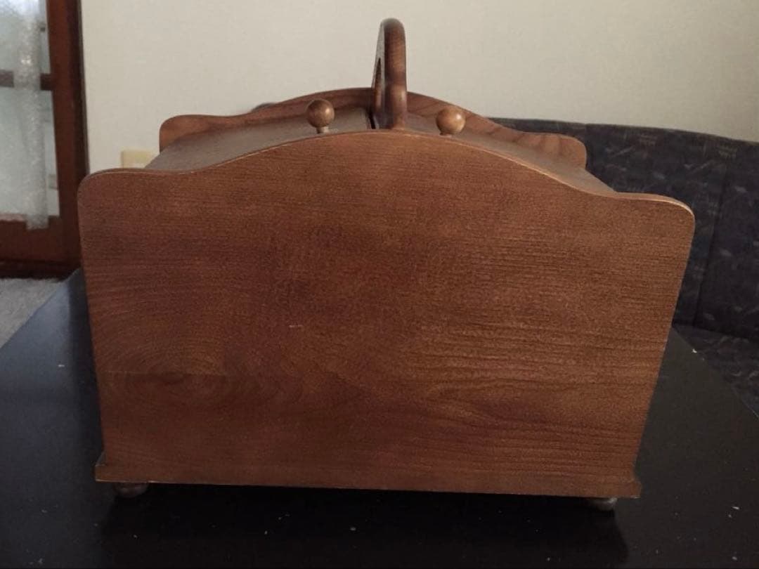 箱ありG-wood 裁縫箱 木製 アンティーク レトロ　ソーイングボックス 木箱