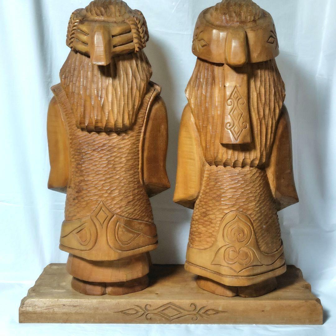 貴重！北海道アイヌ【手彫り】木製彫刻 ニポポ人形★約46cm★置物【ヴィンテージ