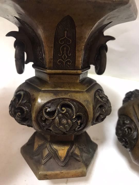 香爐古銅製「中尾貞宗製造」時代物古美術品，書房置物