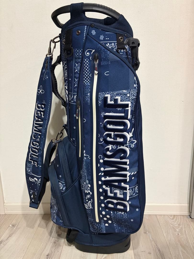 希少 BEAMS GOLF スタンドバッグ ネイビー バンダナ キャディバッグ