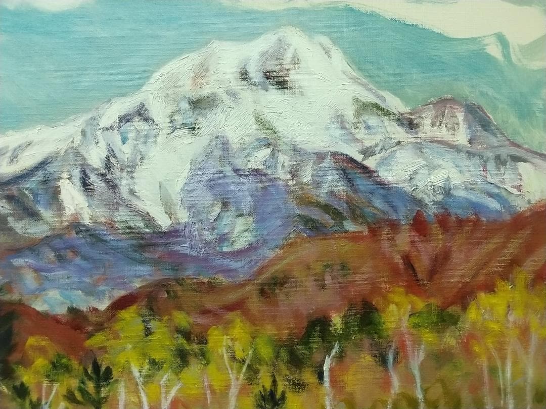 F8 絵画「乗鞍高原」1988 油絵 油彩画 風景画 アート