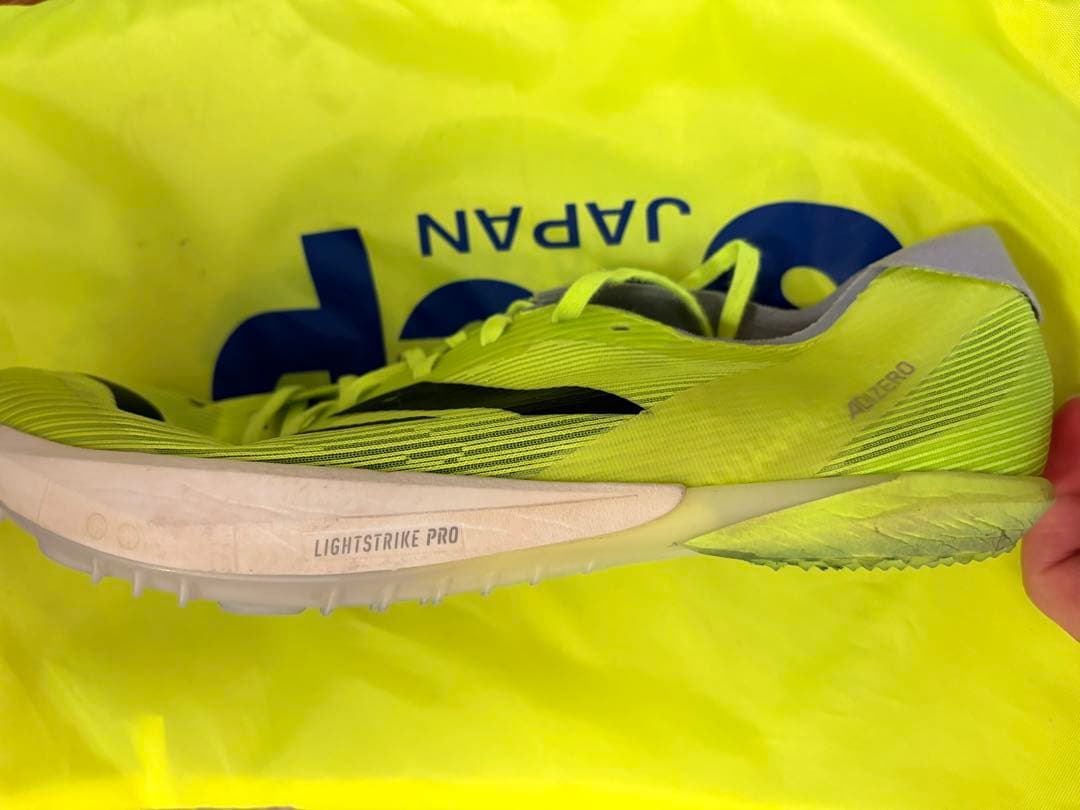 adidas ADIZERO スパイクシューズ イエロー/ネイビー　サイズ7.5