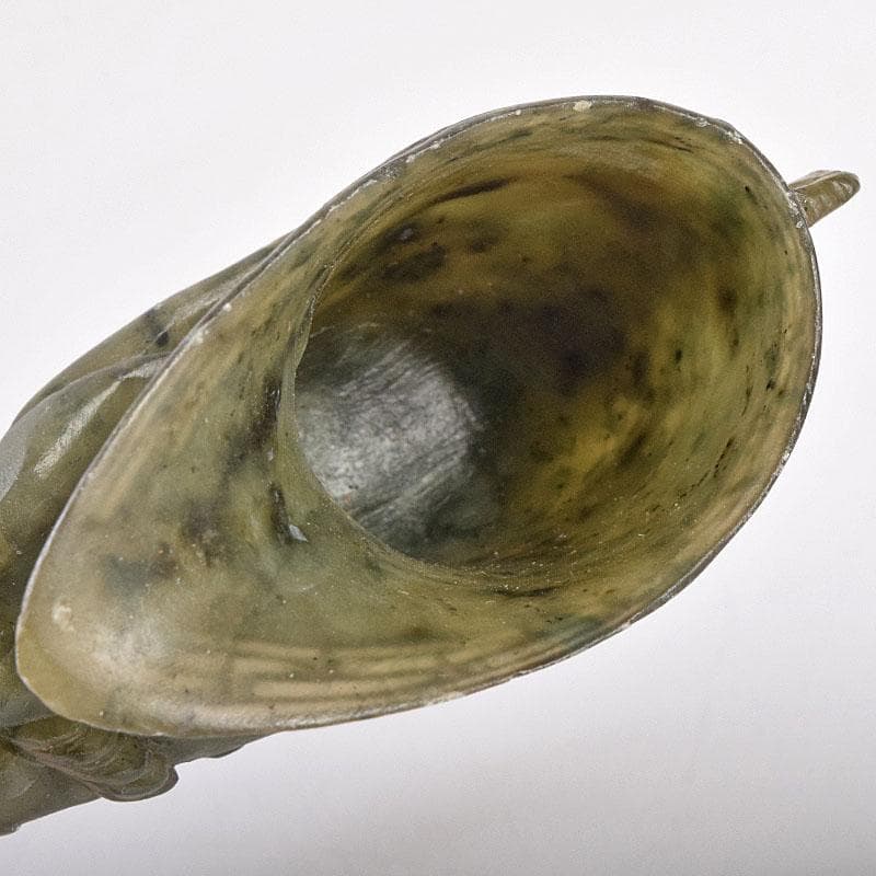 中国　玉石彫刻　龍刻　爵　V　R9036