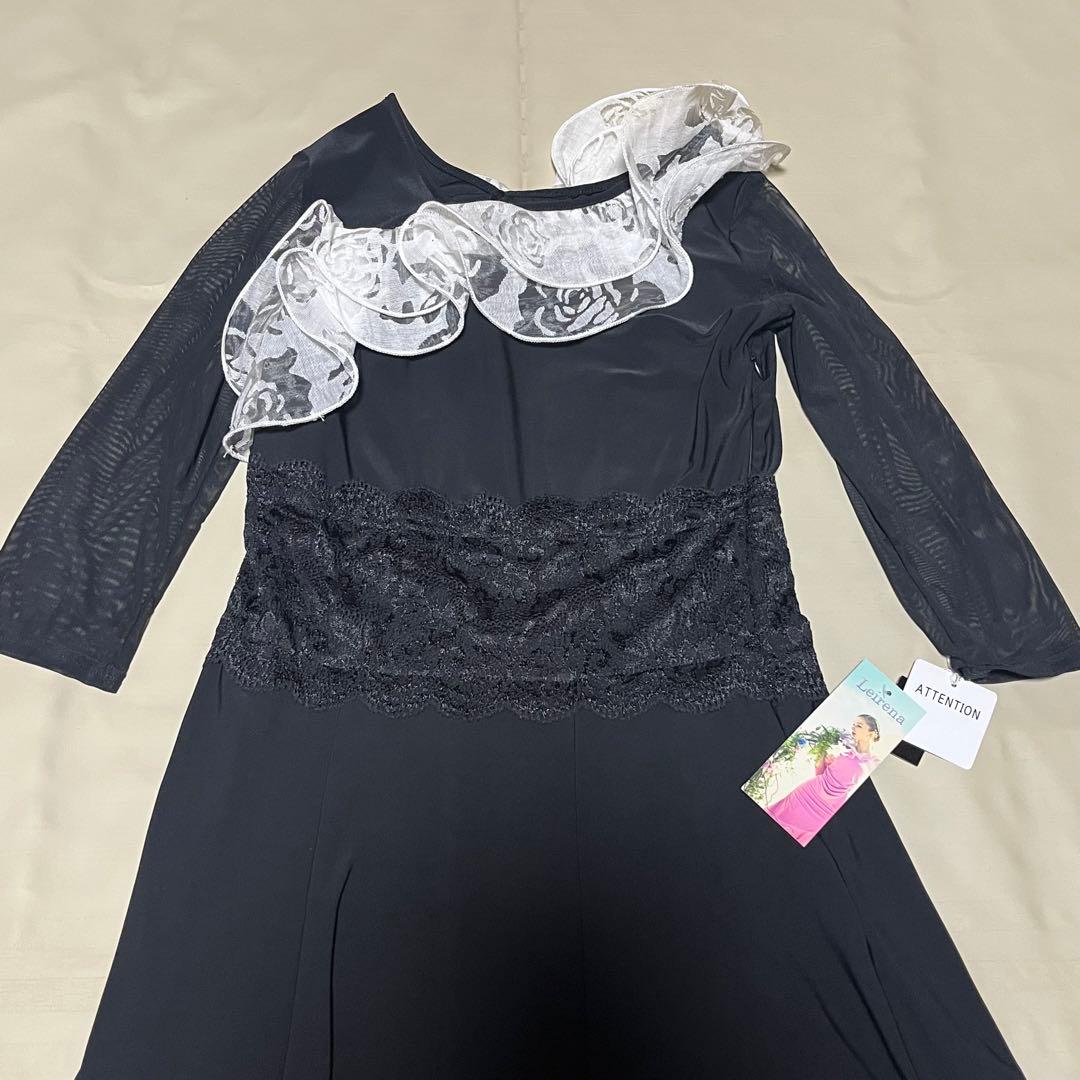 新品　レイリーナ Leirena 社交ダンス ワンピース ブラック フリーサイズ