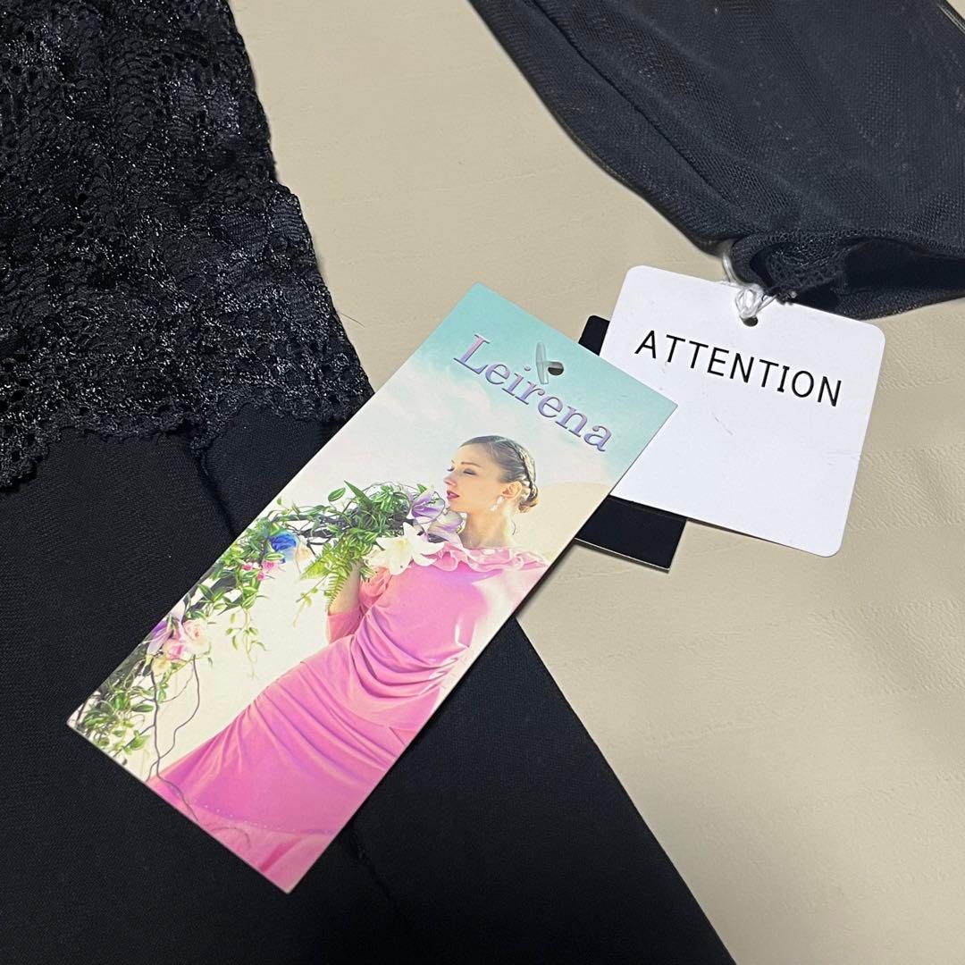 新品　レイリーナ Leirena 社交ダンス ワンピース ブラック フリーサイズ