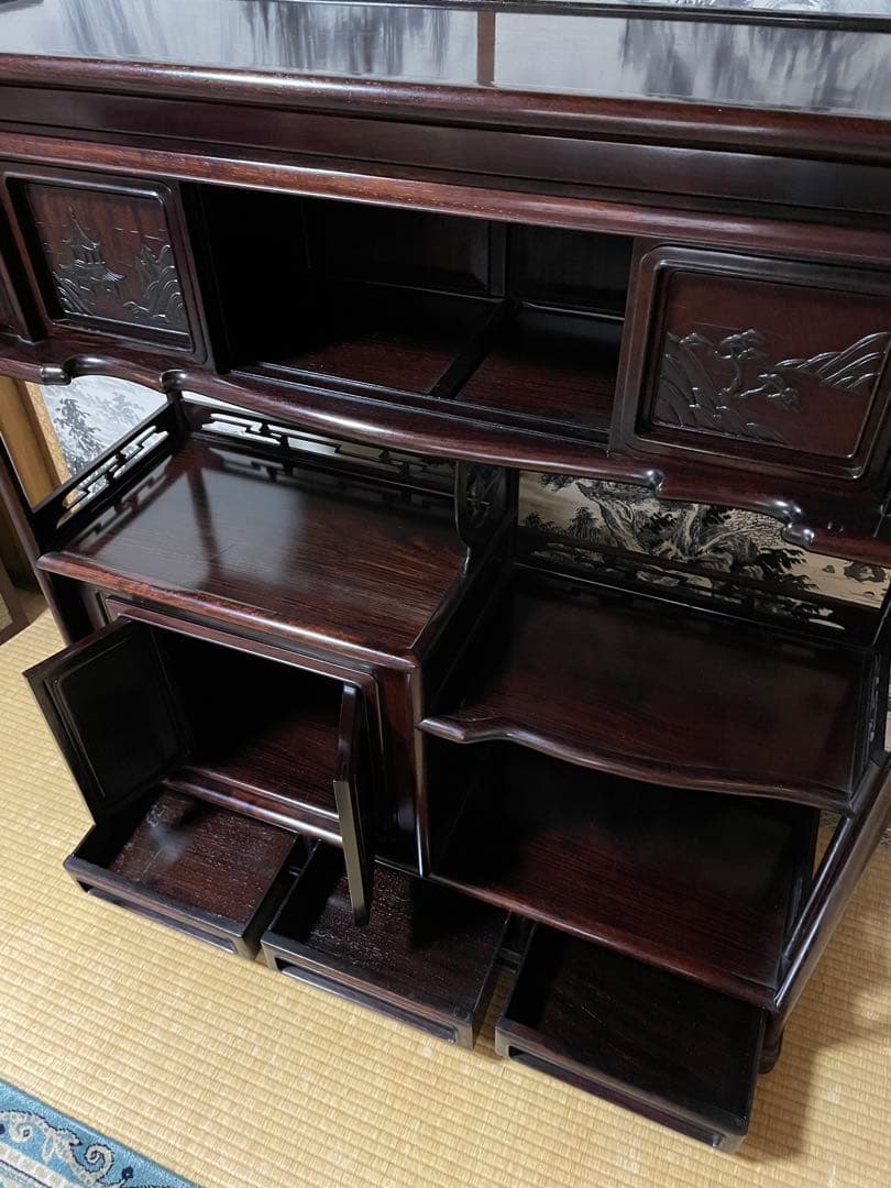 茶棚　アンティーク家具　唐木　花梨　紫檀　収納棚　中国家具　骨董品　古美術品