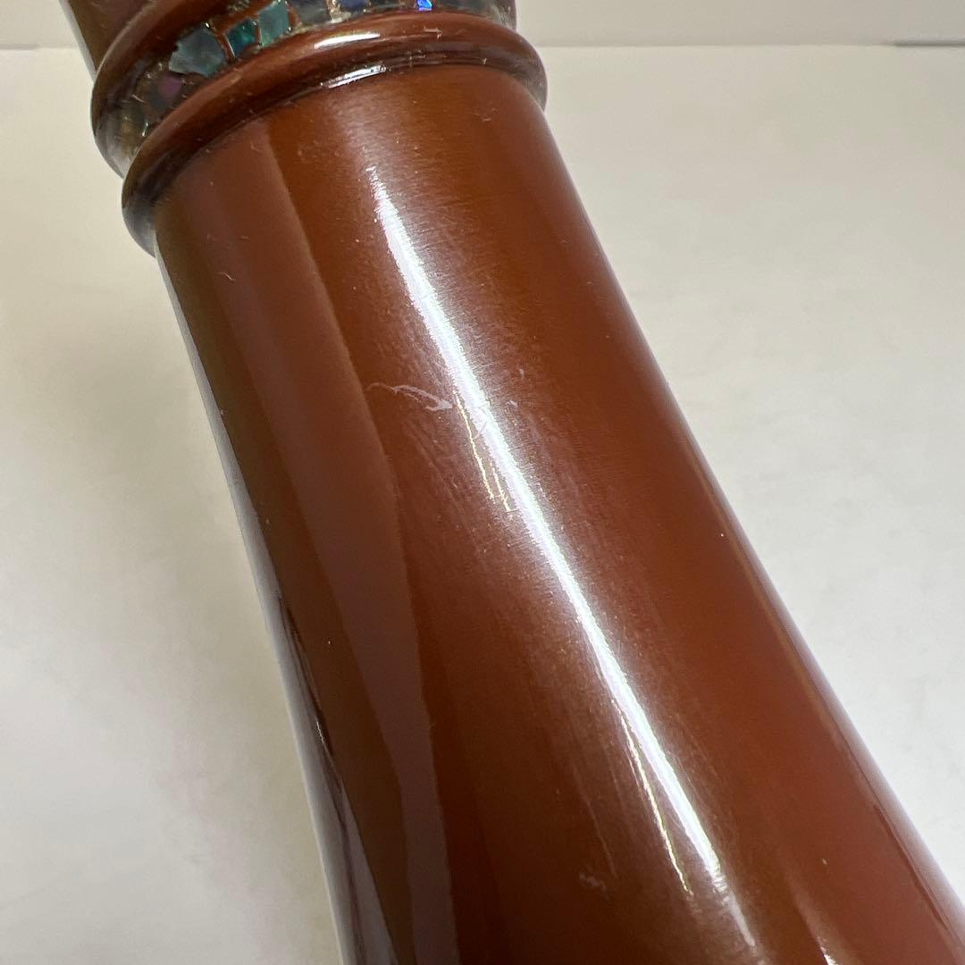 金屋庄兵衛　鋳銅螺鈿花入　木箱付　高さ25.5㎝/800g 東Y8-0123①