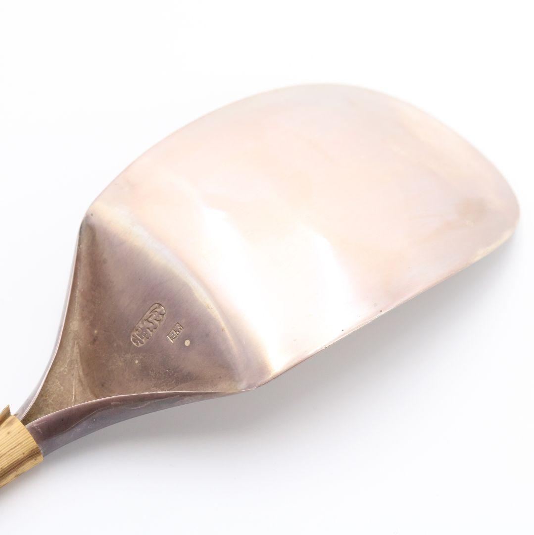 木村清雲造 鵬雲斎好写 南鐐瑞雲象嵌入炉用灰匙 純銀製約65g 茶道具　V303