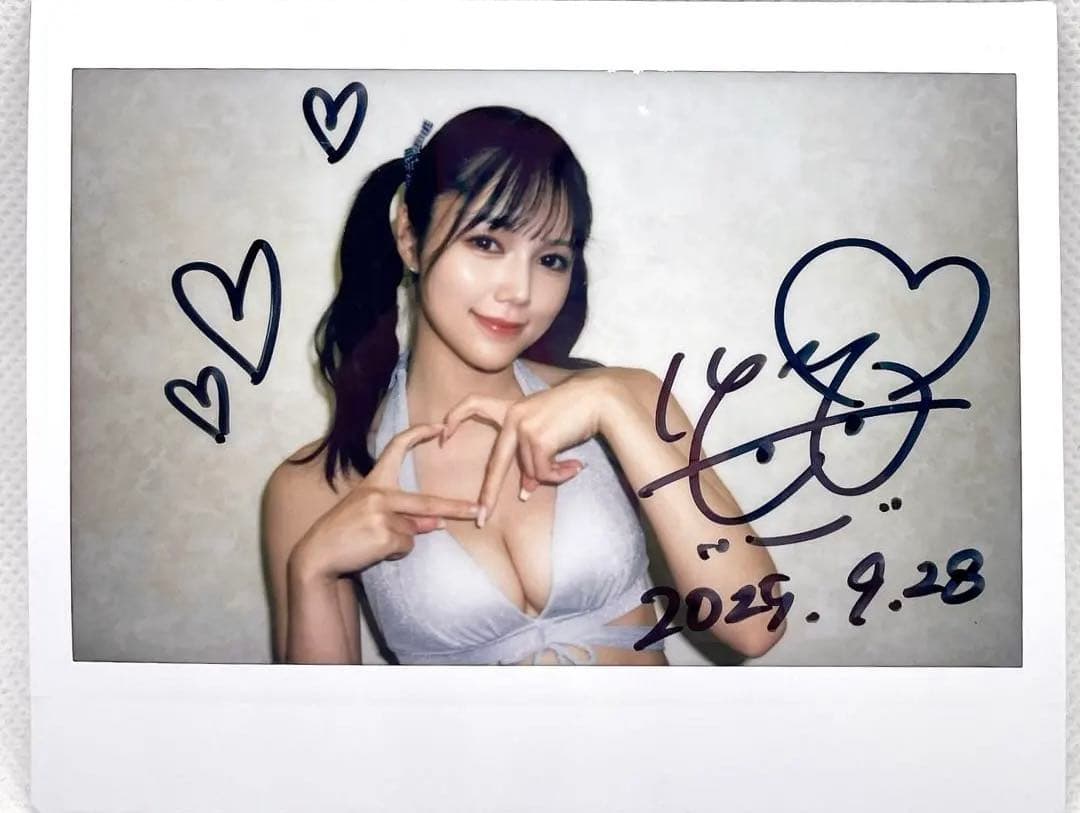 【1点のみ】【レア！激カワツインテ】 涼森れむ 直筆サイン入り ワイド チェキ