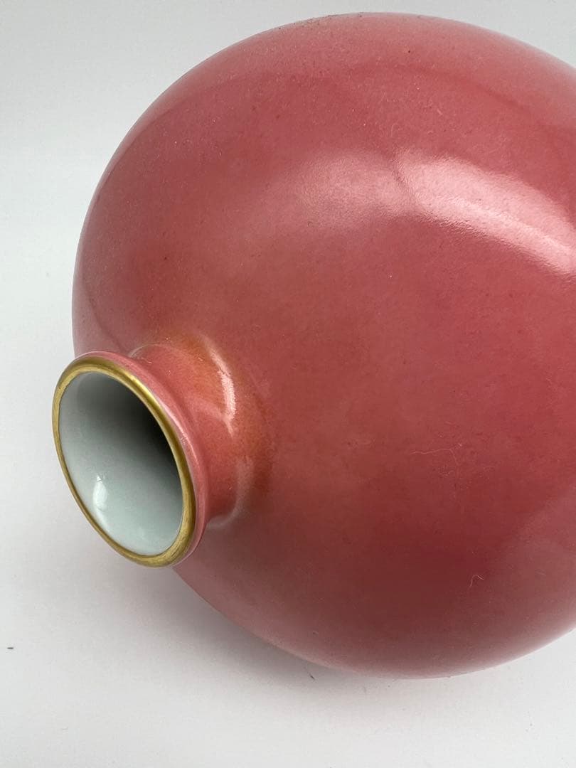 中国民国〜50年代の胭脂紅梅瓶唐物古美術品　江戸アンティーク骨董コレクション青磁