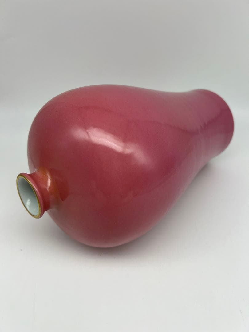 中国民国〜50年代の胭脂紅梅瓶唐物古美術品　江戸アンティーク骨董コレクション青磁